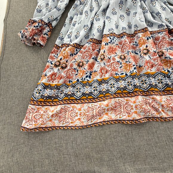 NEW! Angie Mini Dress Small Peasant, Boho Rayon Floral - Picture 4 of 10